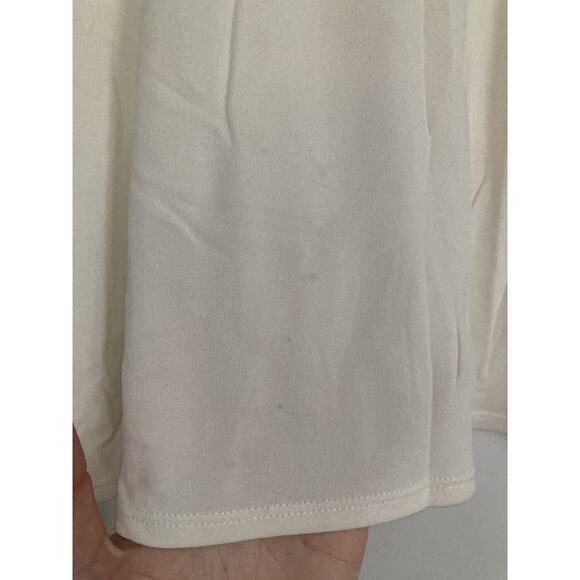 Eileen Fisher Stretch Silk Jersey Scrunch Neck Top Turtleneck Cream Small - Picture 6 of 11